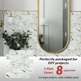 thumbnail image 6 of Dcor WOW 41005  Peel & Stick Backsplash, (8) 12x12-inch Sheet Covers 8 Sq Ft, White Marble Subway Back Splash Tile Gold Accent, 6 of 7