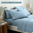 thumbnail image 6 of Bare Home Luxury Bed Sheet Set - Premium 1800 Collection - 6 Piece - Full, Light Blue, 6 of 8