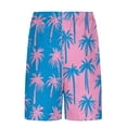 thumbnail image 4 of DeHolifer Shorts for Men Plus Size Hawaii Printed Drawstring Elastic Waisted Loose Comfy Shorts with Pokcet Pink M, 4 of 6