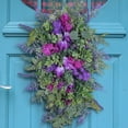 thumbnail image 6 of Nkmbld Front Door Wreath, Green Leaf Tulip Wreaths for Indoor Outdoor Farmhouse Home Porch Wall Window Festival Wedding Decor, 6 of 8
