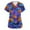01-Blue, variant on Scrub Tops Women Plus Size，Halloween Scrub Top Women Plus Size Women'S Cute Printed Short Sleeve V-Neck Nurse Care Worker Uniform Scrubs Top,Blue，XXXL