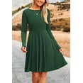 thumbnail image 5 of PRETTYGARDEN Women's Spring Fall Short Dress Ribbed Knit Crewneck Long Sleeve A Line Flowy Casual Elegant Going Out Dresses, 5 of 8