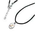 thumbnail image 2 of Letter Z Floral Monogram Initial Antiqued Oval Charm Pendant with Black Satin Cord, 2 of 4