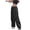 Black, variant on Women's Casual Pants for Women Loose Cargo Trousers with Pockets Low Rise Buckle Woven Slim Straight Everyday Wear