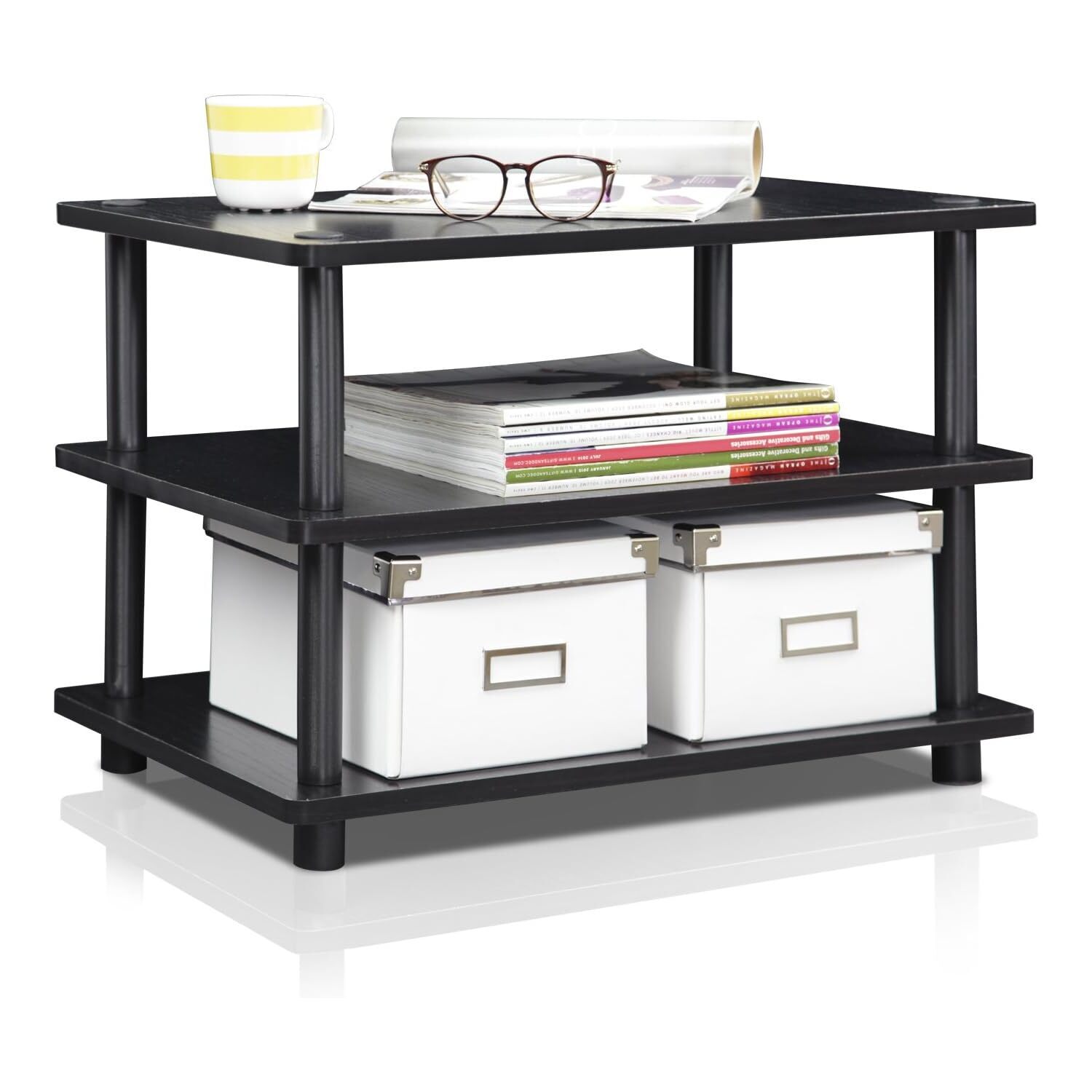 TV Stand - Tiered Wooden Entertainment Center - Modern Living Room Design - Easy Assembly