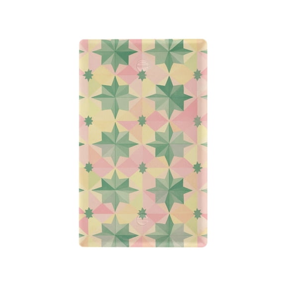 Yayeee Blank Wall Plate Cover 1-Gang 4.5"x2.7" Home Unused Decorative Outlet, Retro Symmetrical Stars