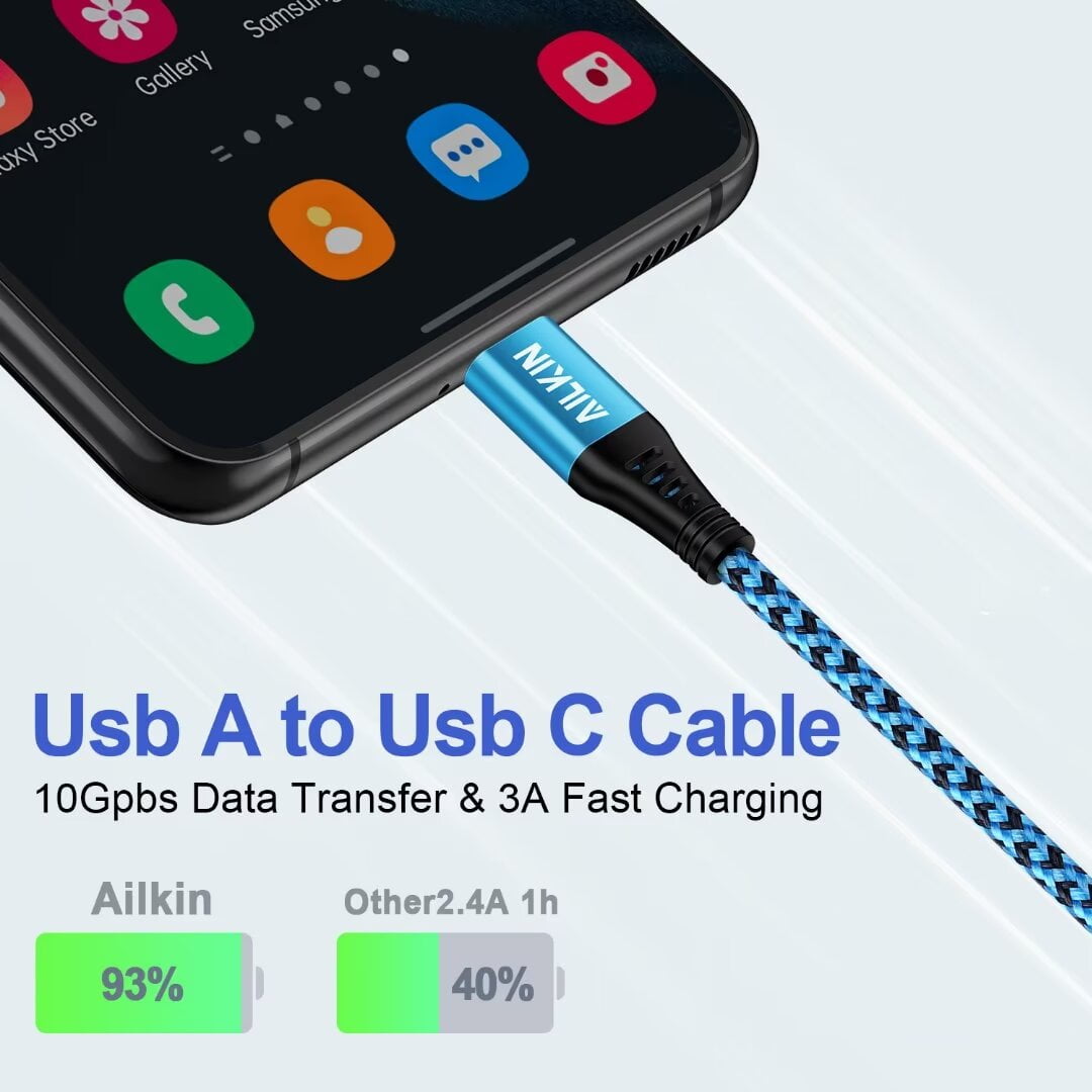 Type C Charger 10ft,USB Wall Charger Block Adapter,AILKIN 5V/1A/4Pack Plug Base Brick w USB Type C Charger Fast Charging Cable 6ft 10 feet Usb to Usb C Cord Phone Chargers for Android Phone
