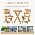 thumbnail image 5 of Acacia Wood 3-Piece Folding Tavern Patio Bistro Set | Teak Finish | Durable Outdoor Furniture for Balcony, Garden, Yard | No Assembly Required, 5 of 11