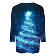 thumbnail image 5 of Gamivast Dressy Christmas Tops for Ladies Plus Size Trees Snowflake Printed 3/4 Sleeve T-Shirt Winter Fashion Cute Graphic Crew Neck Casual Tunics Tops Xmas Holiday Outfits, 5 of 8