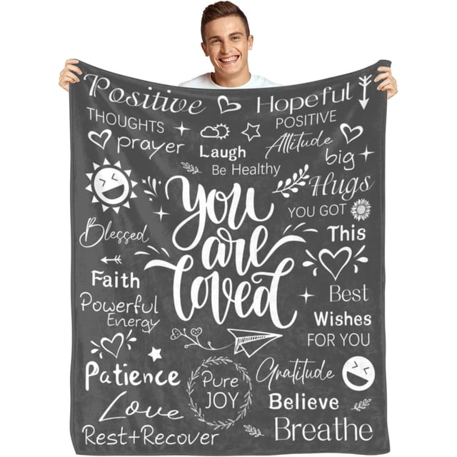 LHSHID Get Well Soon Gifts for Men After Surgery Blanket Sympathy Gift for Men Hug Soft Fleece Healing Blanket for Cancer Blanket Sympathy Blanket for Best Friends Blue 60"x80"