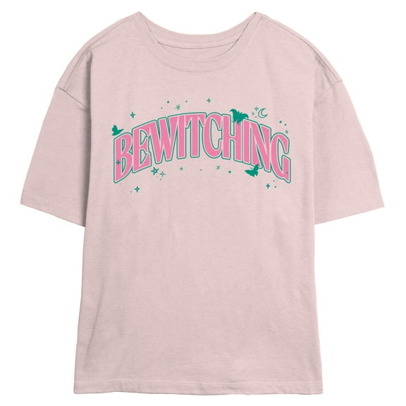 Junior's Wicked Bewitching Text Graphic T-Shirt