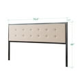 Zinus Barbara Upholstered Metal Headboard, King, Taupe