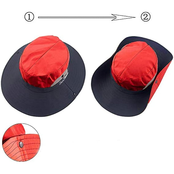 Women's Outdoor Sun Hat Breathable Packable Wide Brim Bucket Cap Fishing  Hiking Ponytail Hole 