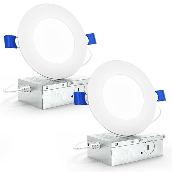 Sunco 2 Pack 4 Inch Ultra-Thin LED Recessed Light, Canless, 10W=60W