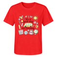 thumbnail image 5 of Endives Women's Short Sleeve T-shirt Plus Size Teacher Shirt Womens Graphic T Shirt Summer Tops Funny Print Crew Neck Casual Loose Cute T Shirts T Shirts for Women Red S, 5 of 7