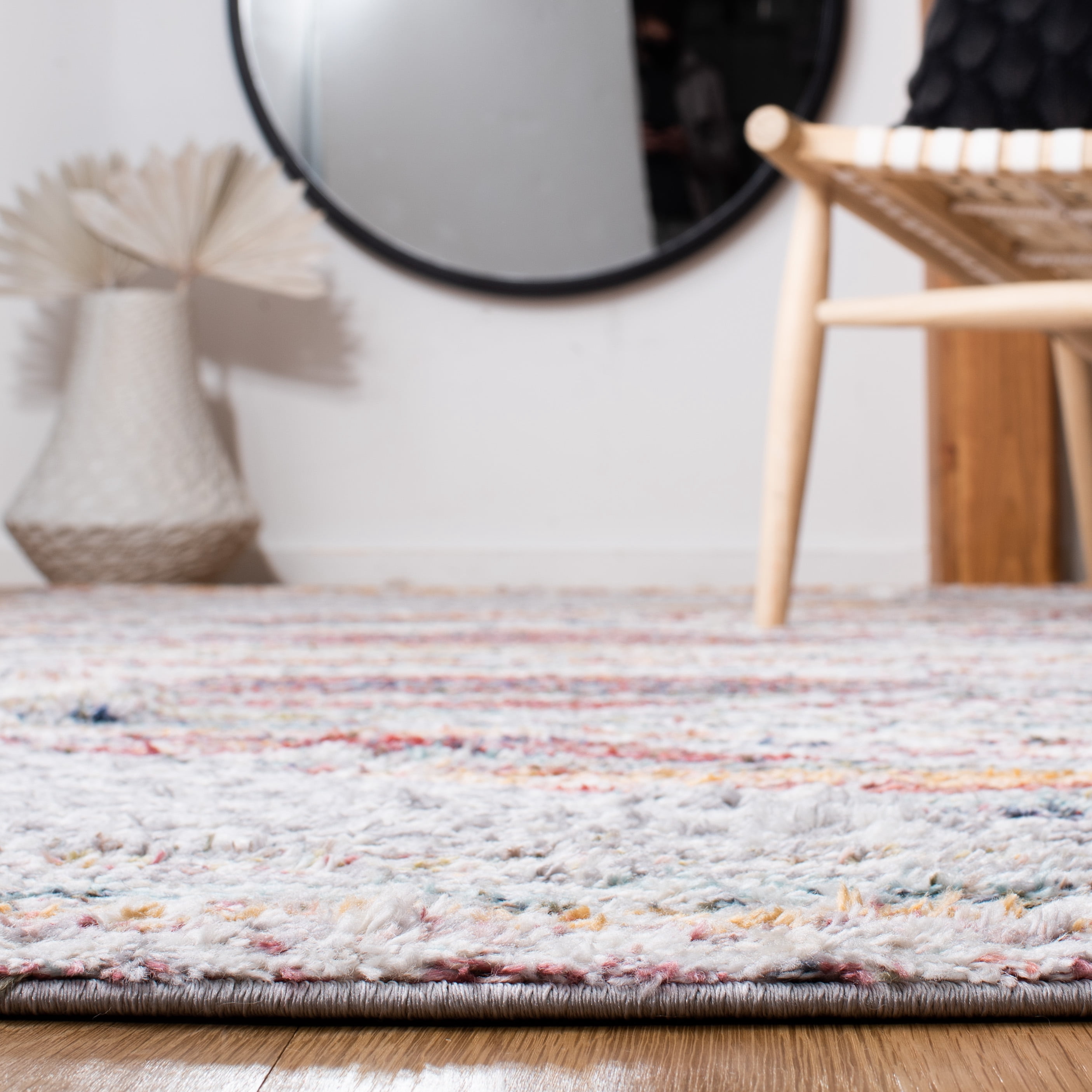 SAFAVIEH Calista Jayce Southwestern Area Rug, Ivory/Rust, 6'7" x 6'7" Square