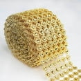 thumbnail image 6 of Efavormart Shinny Faux Mesh Ribbon Wrap Roll for Arts and Crafts Decorations and Cake Decorations - 4.75" x 10yards Gold, 6 of 10