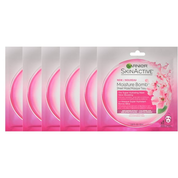 Mascarilla Garnier SkinActive Super Hydrating, 6 unidades