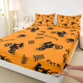 thumbnail image 3 of Homewish Motorcycle Sports Boys Queen Sheet Sets, Cartoon Dirt Bike Flat Sheet, Extreme Sport Lover Queen Fitted Sheet, Luxury Bedroom Decor, 4 Pieces, 3 of 7