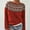 004 Red, variant on Women's Colorful Vintage Knitted Sweaters Crewneck Stripes Long Sleeve Casual Boho Tops