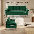 thumbnail image 3 of Sofa, Lofka Modern Futon Couch with Pillow Arm for Living Room & Office, Green, 3 of 8