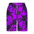 thumbnail image 4 of Hurxie Men's Swim Trunks Hawaiian Bathing Suit Swimsuits Beach Shorts with Pockets Purple,L, 4 of 5