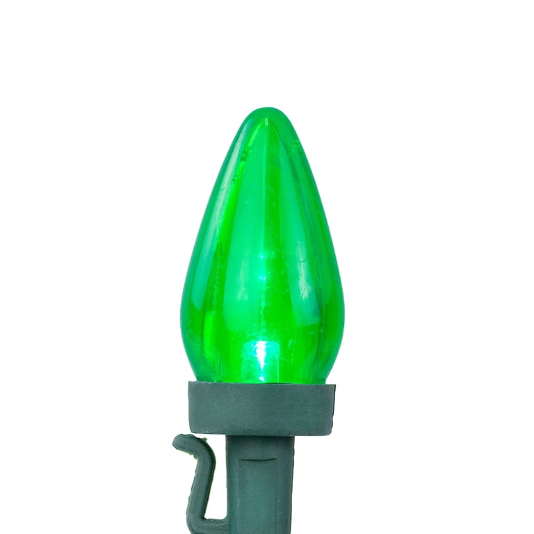 25-Pack C7 Green Christmas Replacement Bulbs - 5 Watt E12 Candelabra Base Incandescent Bulbs For String Lights