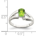 thumbnail image 2 of 925 Sterling Silver Polished Solid Back Lime Green Oval CZ Cubic Zirconia Simulated Diamond Ring Size 7 -  Jewelry Gift, 2 of 2