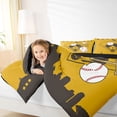 thumbnail image 4 of Homewish Cartoon Baseball Player Bedding Comforter Set for Kid, Yellow Brown City Print Twin Comforter Sets, Ball Sports Theme Reversible Bedding Set, Luxury Bedroom Decor, 2pcs, 4 of 8