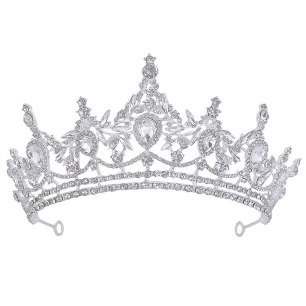 KAKOWELY Diadema de novia para boda, corona de diamantes de imitación, diadema de novia, joyería para el cabello con brillo para graduación
