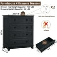 thumbnail image 2 of Joaxswe 4 Drawer Dresser for Bedroom, Black Tall Chest of Drawers Wood Storage Cabinet for Living Room, Hallway, Entryway, Guest Room, 2 of 6