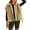 Khaki, variant on Lentta Womens Fuzzy Fleece Vest Oversized Sleeveless Sherpa Jacket Button Down Outerwear with Pockets