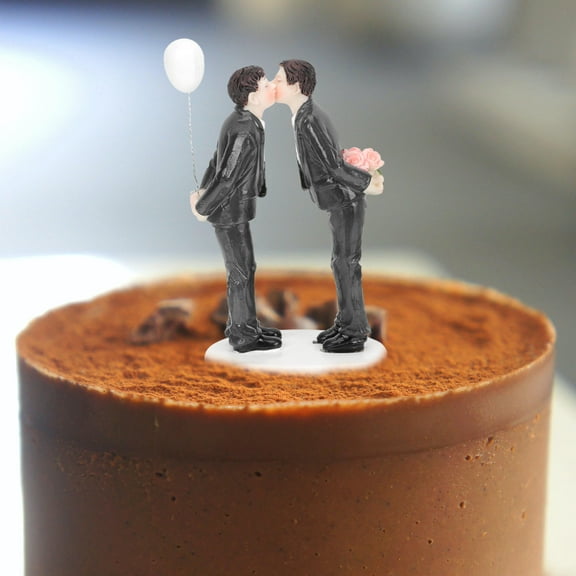 IBASETOY Grooms Wedding Cake Topper Figurines Gay For Wedding Celebrations 1Pcs