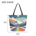thumbnail image 5 of FORMRS Womens Canvas Tote Bag with Zipper Inner Pocket Shoulder Handbag, Colorful Road at Night, 5 of 7