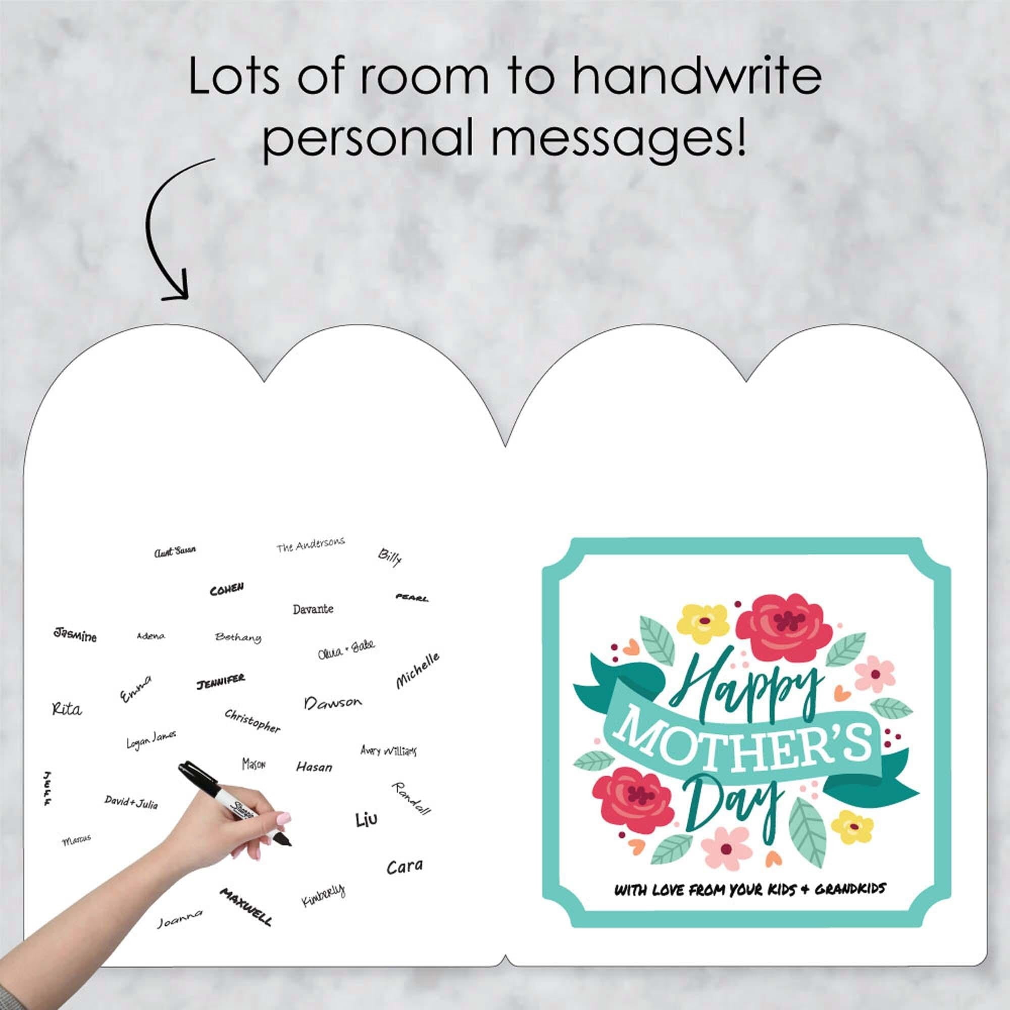 Big Dot of Happiness Colorful Floral Happy Mother's Day - We Love Mom Giant Greeting Card - Big Shaped Jumborific Card