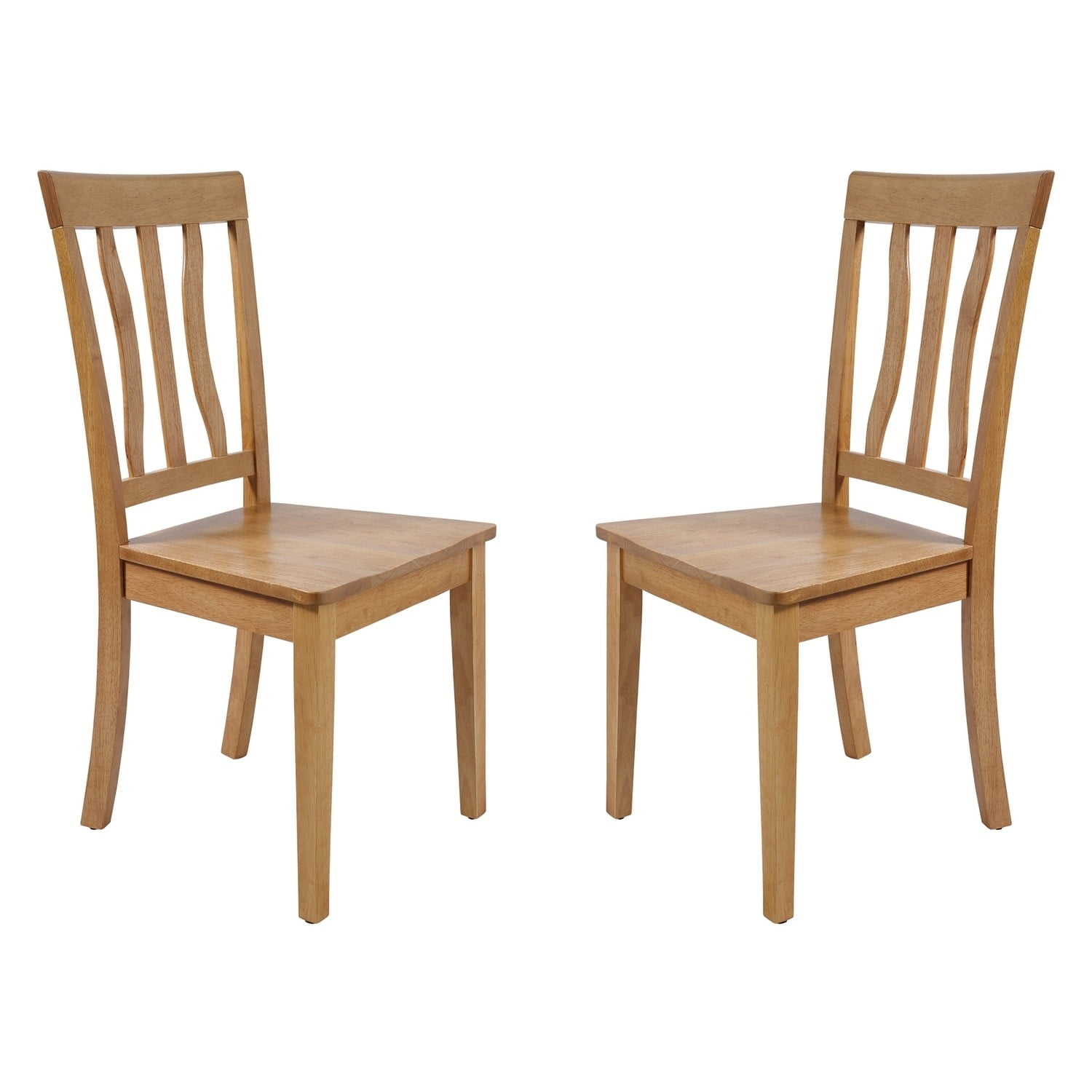 TTP Furnish Solid Wood Sturdy Dining Chair / Modern Kitchen Chair, Oak