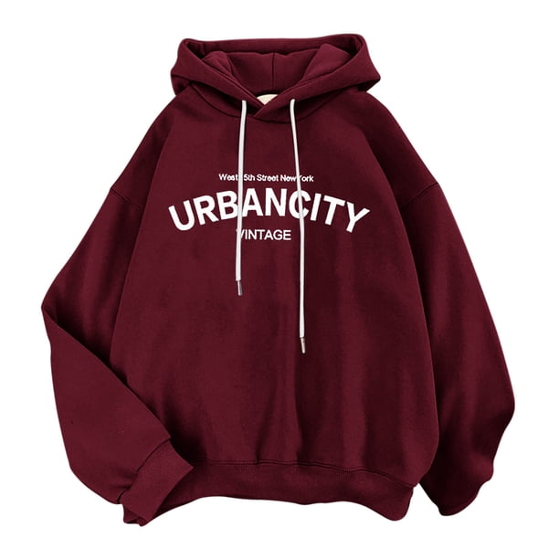 Sudaderas Divertidas Gibobby para Adolescentes con Capucha Informales de Manga Larga Otoño Vino L