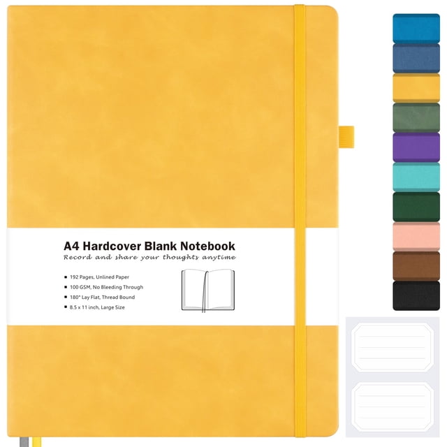 Cuaderno MALEDEN A4 21x28 cm Tapa Dura Amarillo Papel Grueso