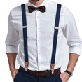 thumbnail image 6 of Buyless Fashion Leather End Suspenders for Men - 48" Elastic Adjustable Straps 1" - Y Shape - 5138-Navy, 6 of 6