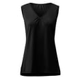 thumbnail image 4 of DeHolifer Womens Tank Tops Loose V-Neck Ruched Sleeveless Tops Casual Basic Banded Shirts Black M, 4 of 5