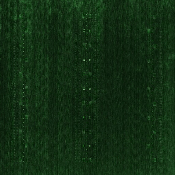 Ahgly Company Indoor Square Abstract Green Contemporary Area Rugs, 6' Square