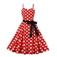 thumbnail image 2 of LYHaoo Kids Toddler Baby Girls Spring Summer Polka Dot Sleeveless Princess Dress,Toddler Dresses Sizes 2-3 Years Red, 2 of 3