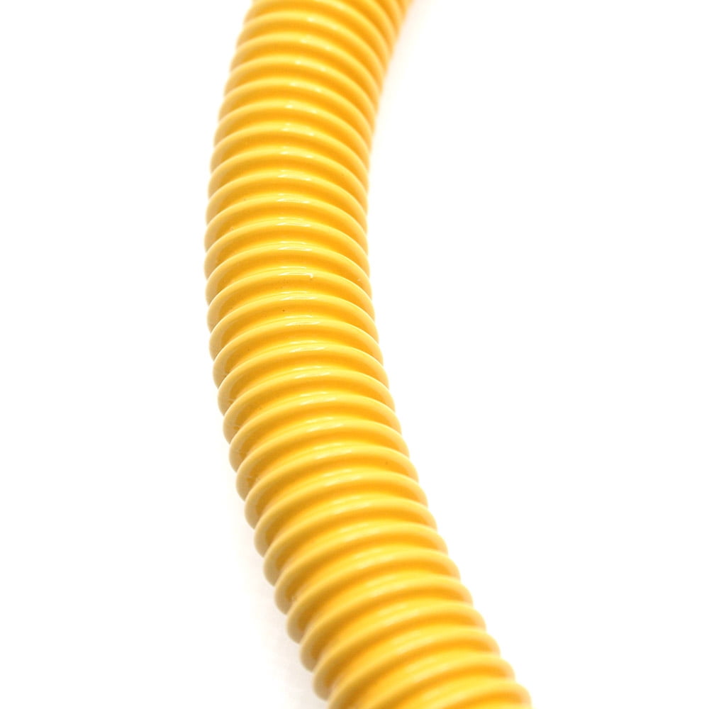 Thrifco 4408689 1/2 Inch OD X 3/8 Inch ID - 1/2 Inch MIP x 1/2 Inch FIP 18 Inch Long Yellow Epoxy Coated Stainless Steel Flexible Gas Connectors with EFV (Gastop)