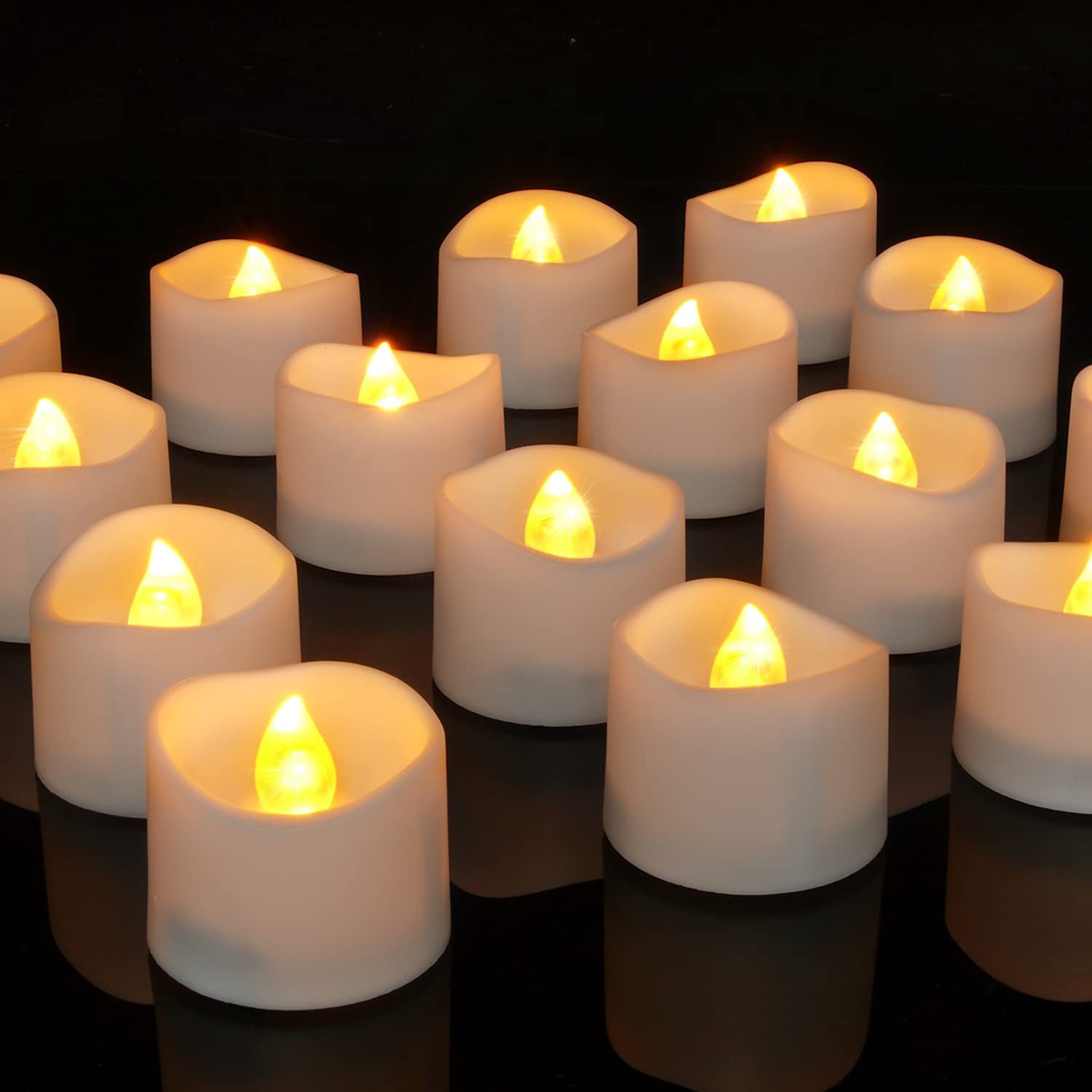 24 PCS LED Tea Light Flameless Votive Candles Battery Operated Flickering LOT UK 