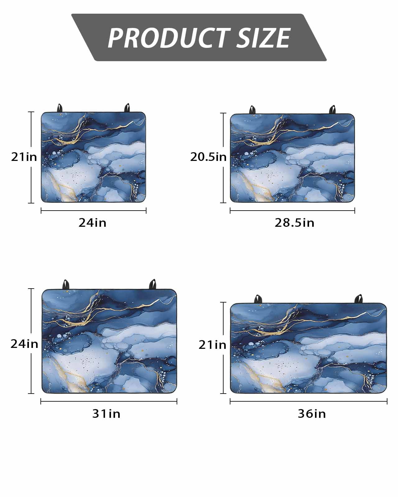 Stove Top Covers for Electric Stove, Marble Blue Glass Stovetop Cover Protector, Modern Gradient Gold Waves Nature Cracked Induction Cooktop Protector Oven Mat for Kitchen Countertop 24"x21"