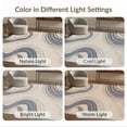 thumbnail image 7 of ODIKA 3'x5' Beige And Blue Abstract Waves Washable Accent Rug Modern Flowing Lines With Dynamic Curves By Design for Bedside, Nursery Room, Pet Friendly & Non-Shedding, 7 of 7