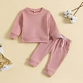 thumbnail image 2 of Sngxgn Girls' Clothing Sets 2 Piece Hoodie Long Sleeve Shirts Bell Bottom Cute Fall Outfits Sweatsuits(Red,100), 2 of 6