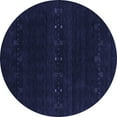 thumbnail image 1 of Ahgly Company Indoor Round Abstract Blue Contemporary Area Rugs, 3' Round, 1 of 4
