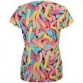 thumbnail image 2 of Halloween Sour Gummy Worms All Over Womens T Shirt Multi MD, 2 of 2