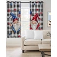 thumbnail image 2 of 4th of July Gnomes Blackout Curtains for Bedroom Living Room Darkening Curtains 63 Inches Long Star Independence Day Black Plaid Window Curtain 2 Panels Set Window Treatment Grommet Drapes 42"x63", 2 of 9